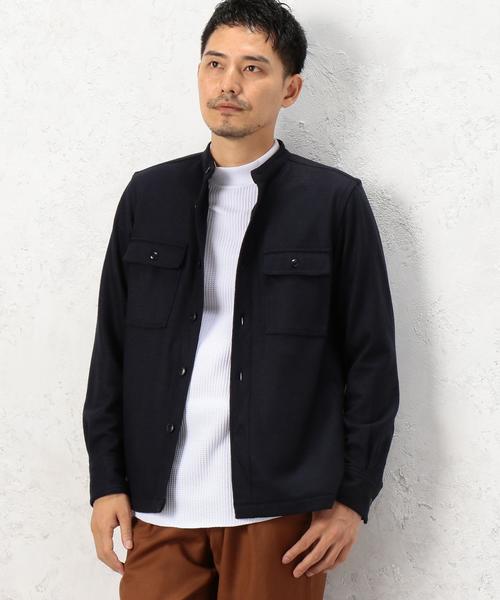 green label relaxing（グリーンレーベルリラクシング）の「[ジュニュイン・ガーメント] BC G/G WO/KNIT BA/C CPOジャケット◆（ミリタリージャケット・メンズ・グレー/ネイビー・X-LARGE/MEDIUM/LARGE/SMALL）」の2枚目の写真