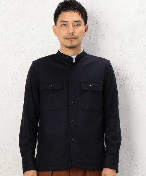 green label relaxing（グリーンレーベルリラクシング）の「[ジュニュイン・ガーメント] BC G/G WO/KNIT BA/C CPOジャケット◆（ミリタリージャケット・メンズ・グレー/ネイビー・X-LARGE/MEDIUM/LARGE/SMALL）」の14枚目の写真