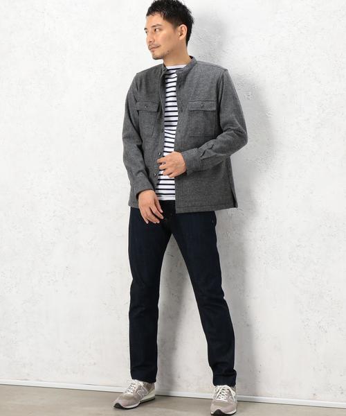 green label relaxing（グリーンレーベルリラクシング）の「[ジュニュイン・ガーメント] BC G/G WO/KNIT BA/C CPOジャケット◆（ミリタリージャケット・メンズ・グレー/ネイビー・X-LARGE/MEDIUM/LARGE/SMALL）」の7枚目の写真