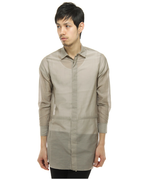 603（ロクマルサン）の「603　コットン×シルクロングシャツ（シャツ/ブラウス・メンズ・オフホワイト/チャコールグレー・フリー）」の2枚目の写真