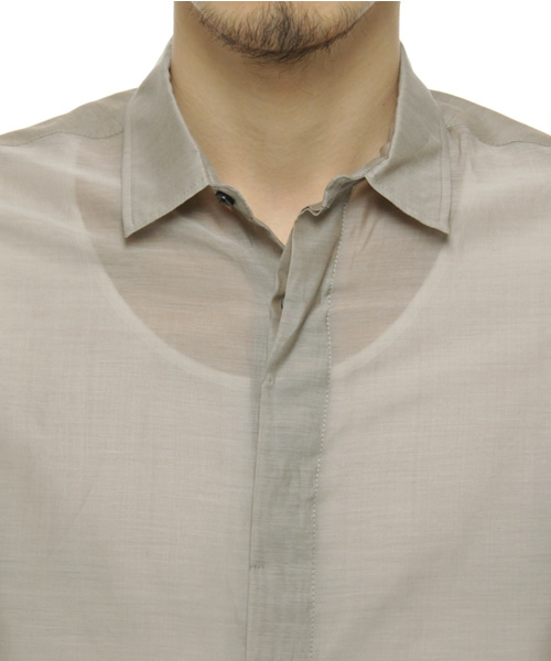 603（ロクマルサン）の「603　コットン×シルクロングシャツ（シャツ/ブラウス・メンズ・オフホワイト/チャコールグレー・フリー）」の9枚目の写真