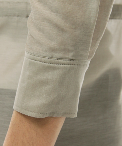 603（ロクマルサン）の「603　コットン×シルクロングシャツ（シャツ/ブラウス・メンズ・オフホワイト/チャコールグレー・フリー）」の7枚目の写真