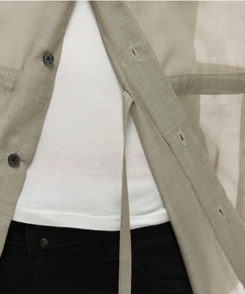 603（ロクマルサン）の「603　コットン×シルクロングシャツ（シャツ/ブラウス・メンズ・オフホワイト/チャコールグレー・フリー）」の5枚目の写真