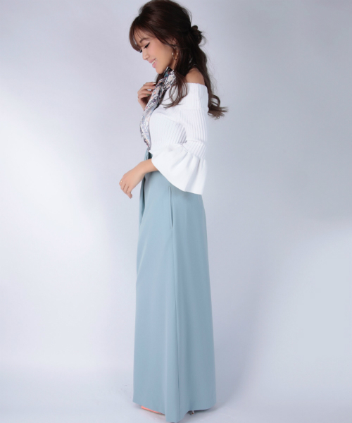 EIMY ISTOIRE(エイミーイストワール)の「belt wide pants(その他パンツ・レディース・ホワイト/ブラック/サックスブルー・FREE)」の4枚目の写真