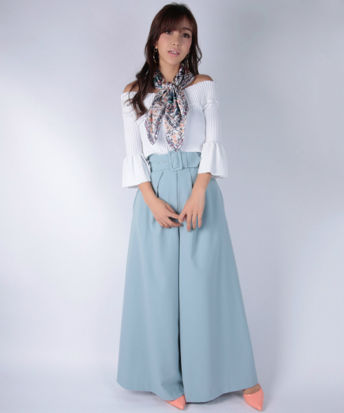 EIMY ISTOIRE(エイミーイストワール)の「belt wide pants(その他パンツ・レディース・ホワイト/ブラック/サックスブルー・FREE)」の6枚目の写真