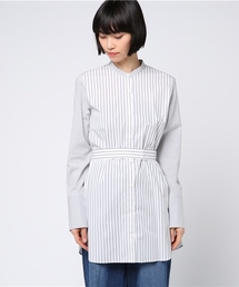 la.f…（ラエフ）の「GIZAストレッチウエストひも付きロングシャツ