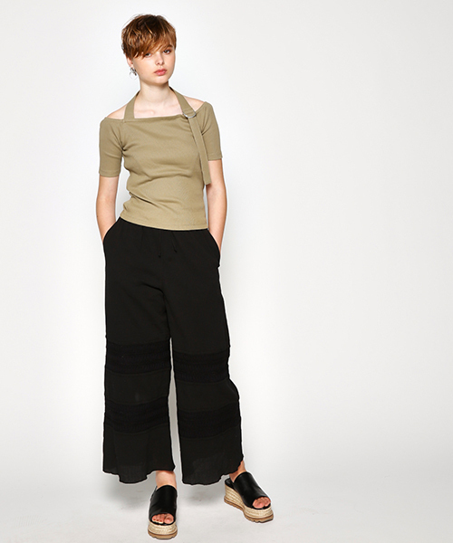 MOUSSY（マウジー）の「LACE COMBI LOOSE PT（その他パンツ・レディース・ブラック/ホワイト/オレンジ系その他・1/2）」の3枚目の写真