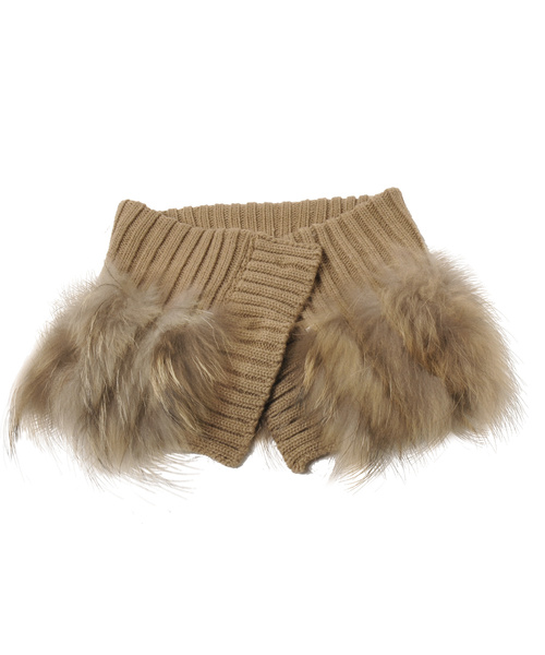 sankyo shokai（サンキョウショウカイ）の「ラクーンファー＆ ニットスヌード（ネックウォーマー/スヌード・レディース・ベージュ/ダークブラウン/ナチュラル/ブラック/アッシュグレー・FREE）」の5枚目の写真