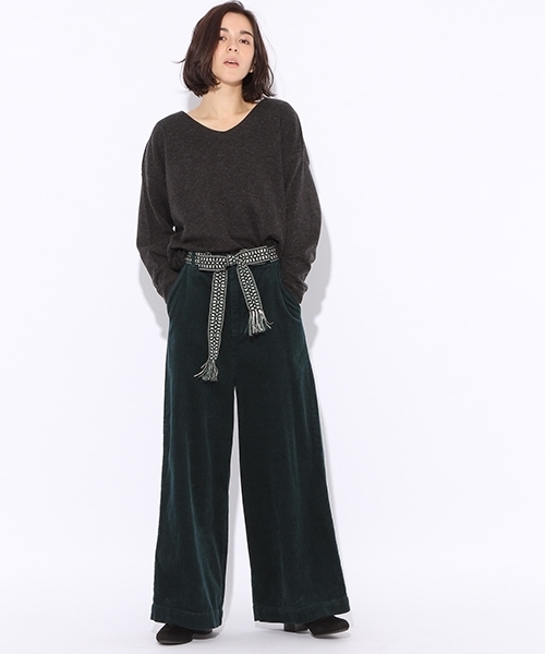 niko and...（ニコアンド）の「エスニックベルトコールパンツ【niko and ...】（その他パンツ・レディース・グリーン/ベージュ/ラベンダー/アイボリー・3/4）」の9枚目の写真