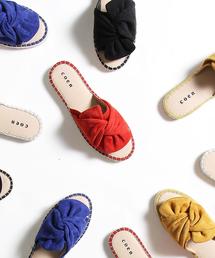 coen | リボンフラットエスパドリーユサンダル(リボンサンダル)(サンダル)