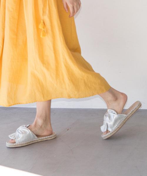 coen（コーエン）の「リボンフラットエスパドリーユサンダル(リボンサンダル)（サンダル・レディース・ブラック/ブルー/レッド/シルバー/イエロー・MEDIUM/LARGE/SMALL）」の5枚目の写真