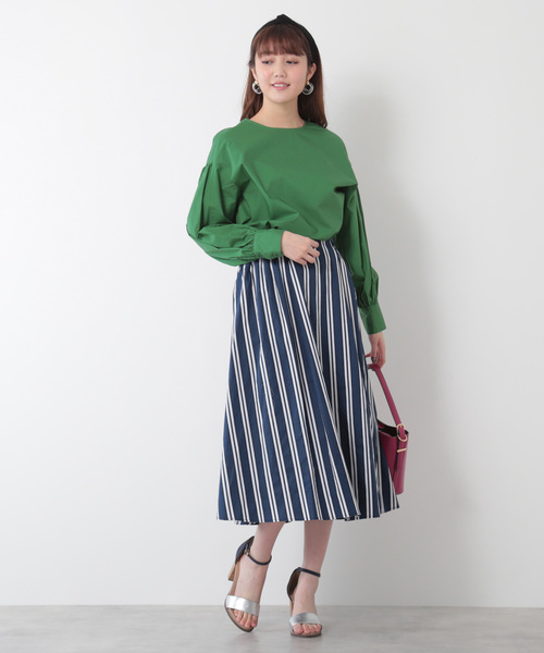 N.（N. Natural Beauty Basic）（エヌエヌナチュラルビューティーベーシック）の「タイプライターボリュームスリーブブラウス（シャツ/ブラウス・レディース・ホワイト/ホワイト系その他/ベージュ/グリーン・MEDIUM）」の22枚目の写真