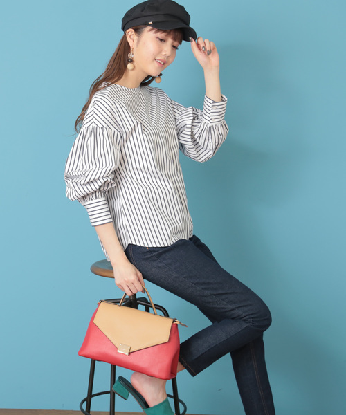 N.（N. Natural Beauty Basic）（エヌエヌナチュラルビューティーベーシック）の「タイプライターボリュームスリーブブラウス（シャツ/ブラウス・レディース・ホワイト/ホワイト系その他/ベージュ/グリーン・MEDIUM）」の7枚目の写真