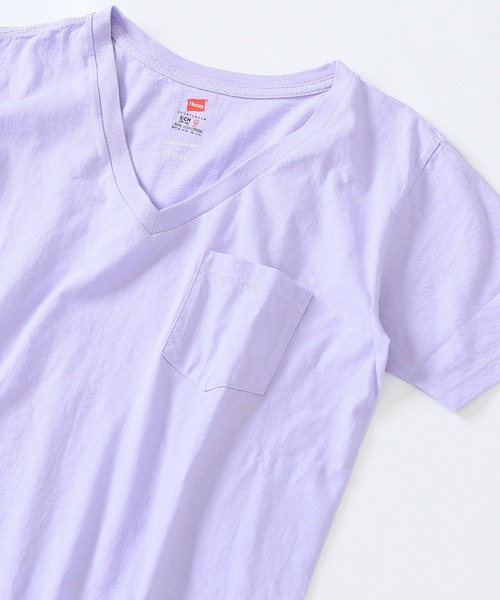 SLOBE IENA（スローブイエナ）の「HANES×SLOBE 別注 USコットン VネックポケットTシャツ◆（Tシャツ/カットソー・レディース・ホワイト/ブラック/グレー系その他/ブラウン/パープル系その他/ピンク・FREE）」の5枚目の写真