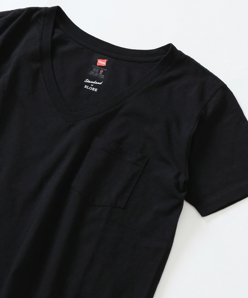 SLOBE IENA（スローブイエナ）の「HANES×SLOBE 別注 USコットン VネックポケットTシャツ◆（Tシャツ/カットソー・レディース・ホワイト/ブラック/グレー系その他/ブラウン/パープル系その他/ピンク・FREE）」の2枚目の写真