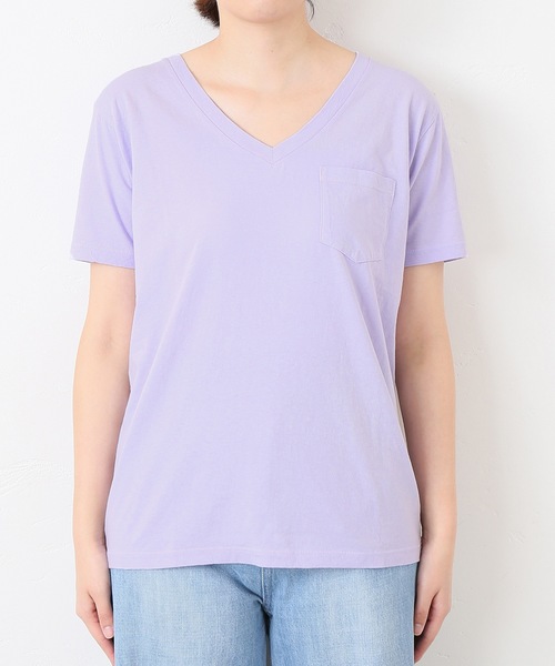 SLOBE IENA（スローブイエナ）の「HANES×SLOBE 別注 USコットン VネックポケットTシャツ◆（Tシャツ/カットソー・レディース・ホワイト/ブラック/グレー系その他/ブラウン/パープル系その他/ピンク・FREE）」の20枚目の写真