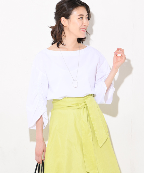 RIVE DROITE（リヴドロワ）の「ギャザー袖ブラウス（シャツ/ブラウス・レディース・オフホワイト/レッド/ブラック・FREE）」の2枚目の写真