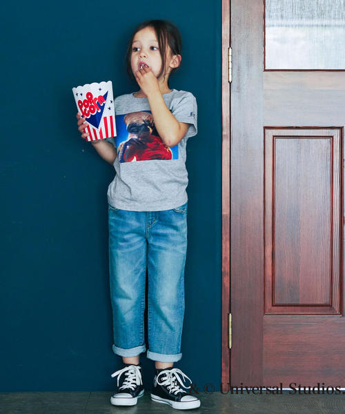 green label relaxing（グリーンレーベルリラクシング）の「ドビーデニム テ-パードパンツ フルレングス（デニムパンツ・キッズ・コバルトブルー/ネイビー・135/125/95/105/115）」の11枚目の写真