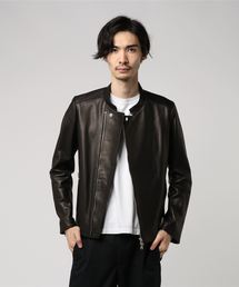 factotumファクトタム　カウレザーライダースジャケット美品 FACTOTUM ファクトタム 19AW レザーライダース 羊革 48 ブラック