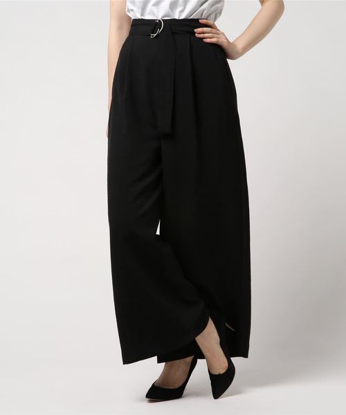 archives（アルシーヴ）の「リネン風ワイドパンツ（その他パンツ・レディース・ブラック/ベージュ/モカ・MEDIUM）」の2枚目の写真