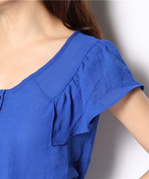 mystic（ミスティック）の「肩フリルBL（シャツ/ブラウス・レディース・オフホワイト/オレンジ/ブルー/ベージュ/ブラック・ﾌﾘ-）」の9枚目の写真