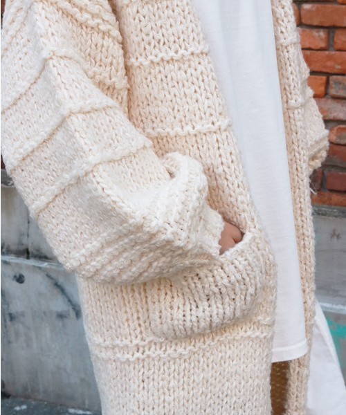 todayful ハンドニットカーディガン ニット ガウン 手編み 