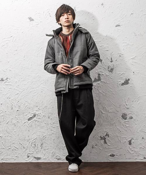 MinoriTY（マイノリティ）の「中綿ジャケット/メルトン中綿ブルゾン（ダウンジャケット/コート・メンズ・ブラック/ネイビー/グレー/レッド/サックスブルー/インディゴブルー/キャメル・S/M/L/XL）」の17枚目の写真