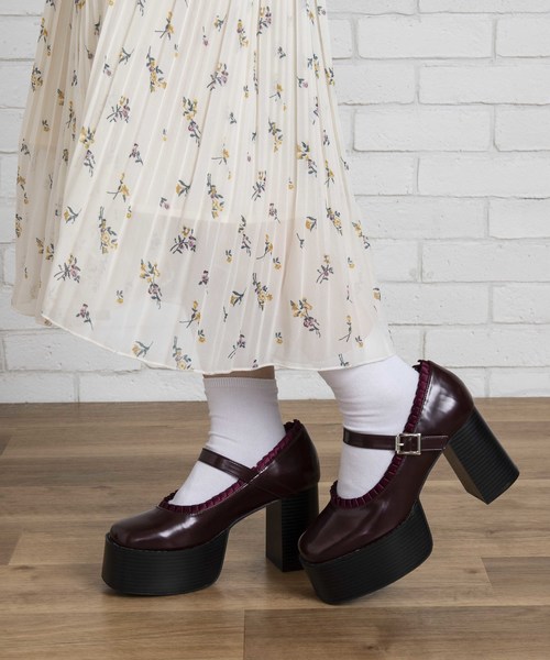 Wego ウィゴー の Wego 厚底ストラップフリルシューズ パンプス Wear