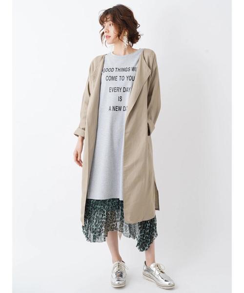 Editt by YECCA VECCA（エディットバイイェッカヴェッカ）の「P.麻混ガウンジャケット（ノーカラージャケット・レディース・アイボリー/ダークベージュ・FREE）」の13枚目の写真