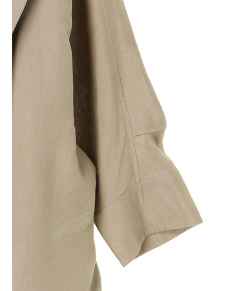 Editt by YECCA VECCA（エディットバイイェッカヴェッカ）の「P.麻混ガウンジャケット（ノーカラージャケット・レディース・アイボリー/ダークベージュ・FREE）」の16枚目の写真