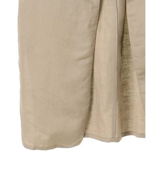 Editt by YECCA VECCA（エディットバイイェッカヴェッカ）の「P.麻混ガウンジャケット（ノーカラージャケット・レディース・アイボリー/ダークベージュ・FREE）」の6枚目の写真