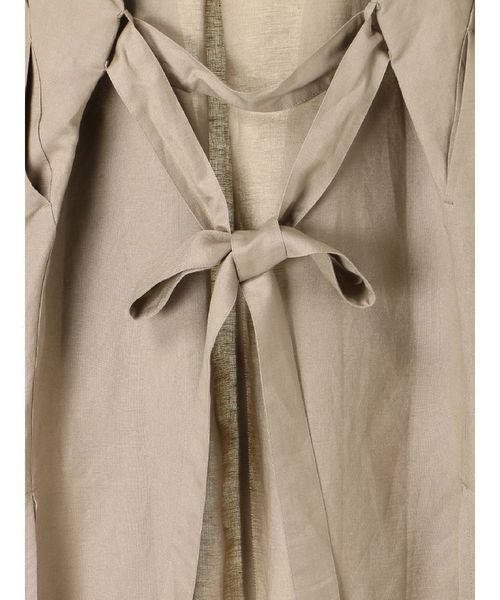 Editt by YECCA VECCA（エディットバイイェッカヴェッカ）の「P.麻混ガウンジャケット（ノーカラージャケット・レディース・アイボリー/ダークベージュ・FREE）」の5枚目の写真