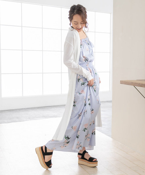 夢展望(ユメテンボウ)の「UVカット機能付きサイドスリットロング丈カーディガン(カーディガン/ボレロ・レディース・ピンク系その他/モカ/グレー/ネイビー/オフホワイト/ブラック/ベージュ・MEDIUM/LARGE)」の12枚目の写真