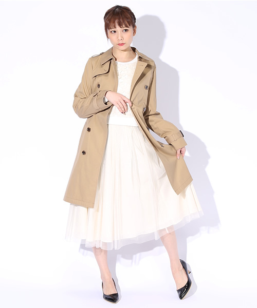 Ray BEAMS（レイビームス）の「○Ray BEAMS / コットン トレンチコート（トレンチコート・レディース・ブラウン系その他/ネイビー・0/1）」の3枚目の写真