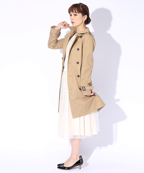 Ray BEAMS（レイビームス）の「○Ray BEAMS / コットン トレンチコート（トレンチコート・レディース・ブラウン系その他/ネイビー・0/1）」の4枚目の写真