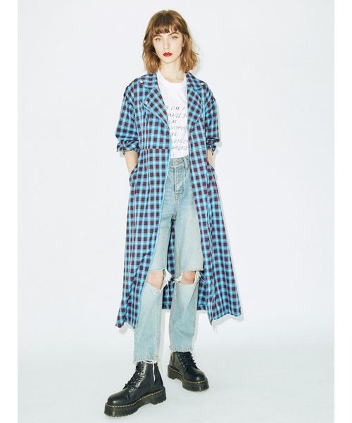 jouetie(ジュエティ)の「ハーフスリーブライダースワンピース(ワンピース・レディース・その他1/その他2/ベージュ/ブラック/オレンジ・MEDIUM)」の9枚目の写真