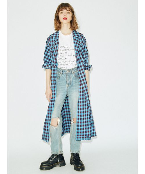 jouetie(ジュエティ)の「ハーフスリーブライダースワンピース(ワンピース・レディース・その他1/その他2/ベージュ/ブラック/オレンジ・MEDIUM)」の7枚目の写真