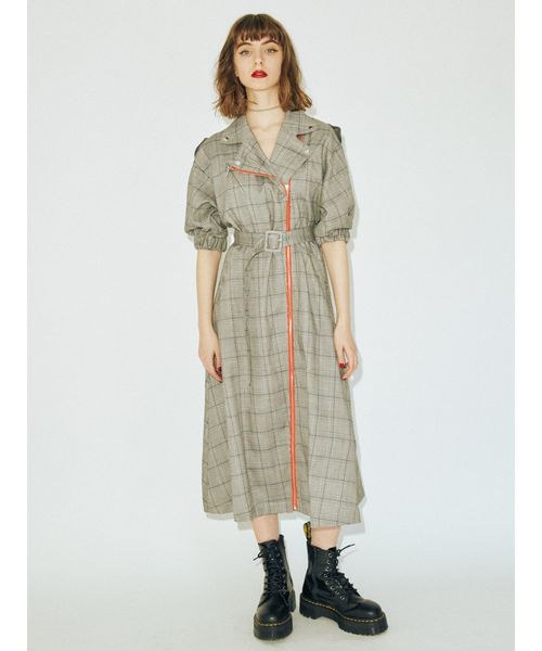 jouetie(ジュエティ)の「ハーフスリーブライダースワンピース(ワンピース・レディース・その他1/その他2/ベージュ/ブラック/オレンジ・MEDIUM)」の19枚目の写真