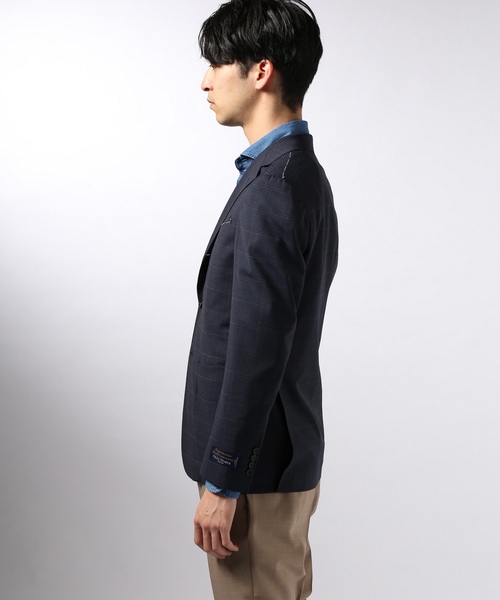 EDIFICE（エディフィス）の「ブルーチェックストレッチジャケット