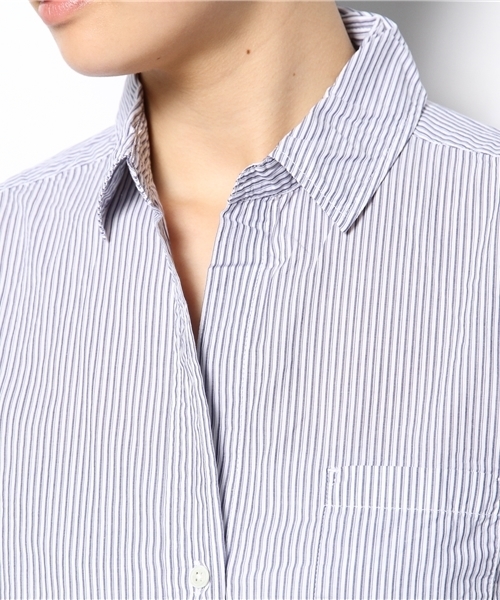 URBAN RESEARCH DOORS WOMENS（アーバンリサーチ ドアーズ ウィメンズ）の「DOORS　コットンシャツ（シャツ/ブラウス・レディース・ホワイト/ブラック系その他/ピンク系その他/ストライプ・ONE SIZE）」の5枚目の写真