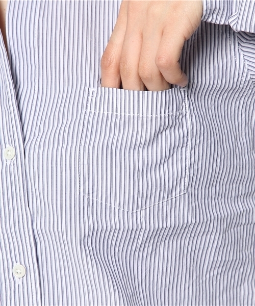 URBAN RESEARCH DOORS WOMENS（アーバンリサーチ ドアーズ ウィメンズ）の「DOORS　コットンシャツ（シャツ/ブラウス・レディース・ホワイト/ブラック系その他/ピンク系その他/ストライプ・ONE SIZE）」の12枚目の写真