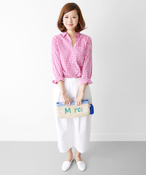 URBAN RESEARCH DOORS WOMENS（アーバンリサーチ ドアーズ ウィメンズ）の「DOORS　コットンシャツ（シャツ/ブラウス・レディース・ホワイト/ブラック系その他/ピンク系その他/ストライプ・ONE SIZE）」の8枚目の写真