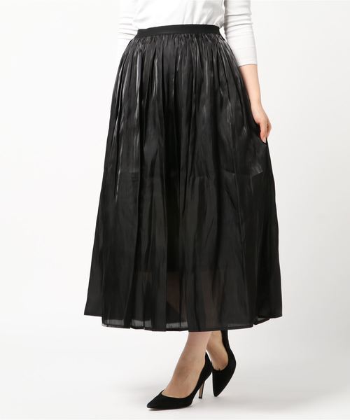 RUDY(ルディー)の「サテンプリーツロングスカート(スカート・レディース・ブラック/グリーン/ピンク/ゴールド・MEDIUM/LARGE)」の7枚目の写真