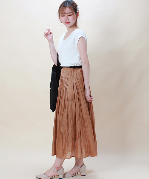 RUDY(ルディー)の「サテンプリーツロングスカート(スカート・レディース・ブラック/グリーン/ピンク/ゴールド・MEDIUM/LARGE)」の10枚目の写真