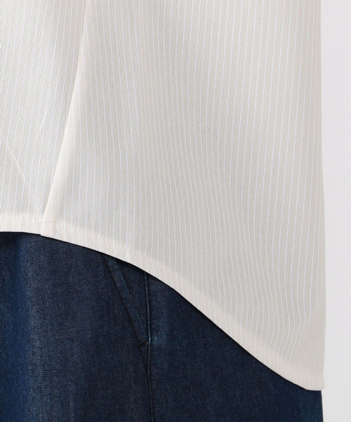 Petit Honfleur(プチオンフルール)の「【COOLER TOUCHシリーズ】スキッパーシャツ(シャツ/ブラウス・レディース・ブルー/ネイビー/ベージュ・M size/L size)」の7枚目の写真