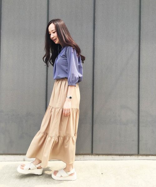 Petit Honfleur(プチオンフルール)の「【COOLER TOUCHシリーズ】スキッパーシャツ(シャツ/ブラウス・レディース・ブルー/ネイビー/ベージュ・M size/L size)」の15枚目の写真