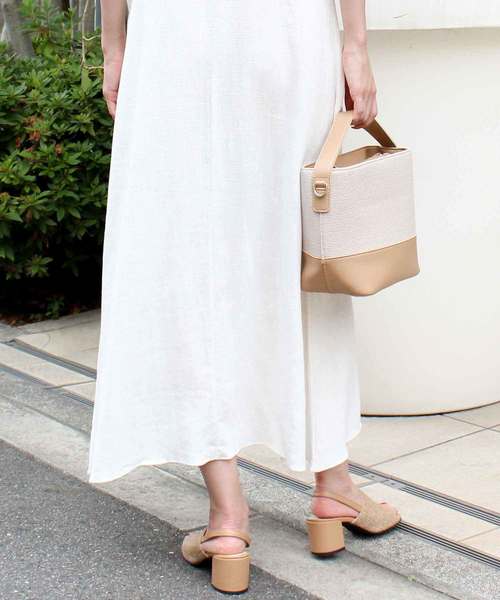 MODE ROBE（モードローブ）の「ペーパー×エコレザーバッグ（ハンドバッグ・レディース・ブラック/ベージュ・FREE）」の6枚目の写真