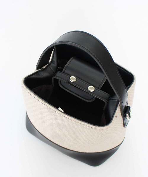 MODE ROBE（モードローブ）の「ペーパー×エコレザーバッグ（ハンドバッグ・レディース・ブラック/ベージュ・FREE）」の3枚目の写真