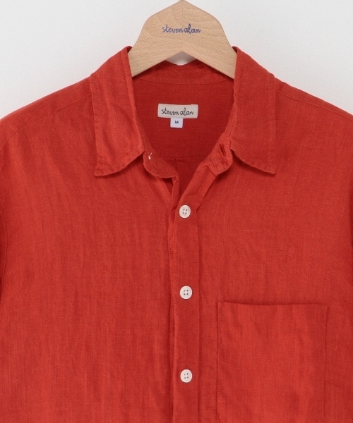 BEAUTY&YOUTH UNITED ARROWS(ビューティーアンドユースユナイテッドアローズ)の「<steven alan>FOGGY LINEN RV/SM REG/シャツ◆(シャツ/ブラウス・メンズ・ネイビー/オリーブ/ブラック/レッド・SMALL/MEDIUM/X-LARGE/LARGE)」の7枚目の写真