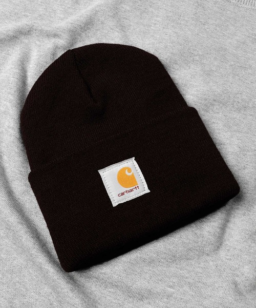 Carhartt（カーハート）の「【CARHARTT/カーハート】Acrylic Watch Hat/アクリルウォッチハット（ニットキャップ/ビーニー・メンズ・ホワイト/ブラック/ダークグリーン/ネイビー/ブラウン/グレー/ライム/オレンジ/ボルドー/ヘザーチャコール/ブラック×ホワイト/ブラウン系その他/ダークブラウン・FREE）」の7枚目の写真